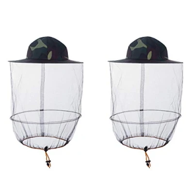 Afbeelding van HunterBee Bijenteelt 2 STKS Ronde Bijenhouders hoed met Sluier net Netting/Mosquito Netting mesh Groen