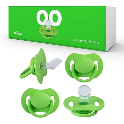 Afbeelding van Love Noobs Orthodontic Pacifier, 4 Pacifiers, Pacifiers 0 6 Months, Newborn Silicone Pacifier 3 Months