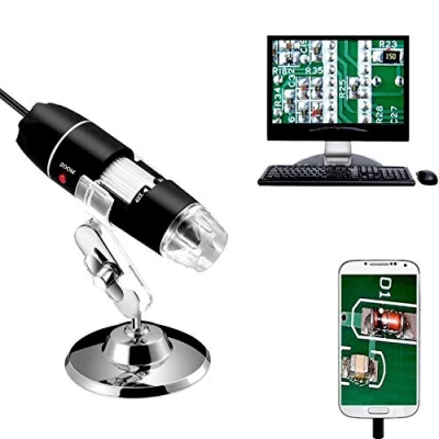 Afbeelding van Jiusion 40 1000x Vergroting Endoscoop, 8 LED USB 2.0 Digitale Microscoop, Mini camera met OTG adapter en Metalen Standfunctie, Compatibel Mac Windows 7 10 11 Android Linux Chrome
