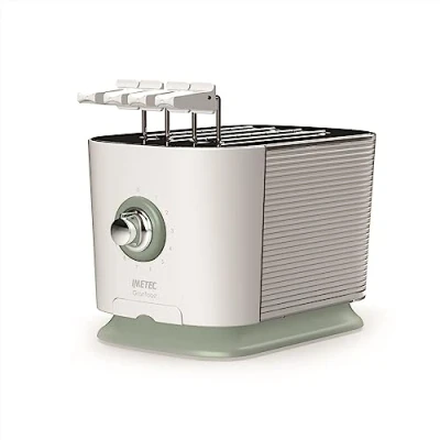 Afbeelding van Imetec GranToast, broodrooster voor extra belegde toasts, XL sleuven, tangen met gesloten bodem kan tot 360 geopend worden en verstelbaar in de breedte, 600 W, 10 bruiningsniveaus, timer