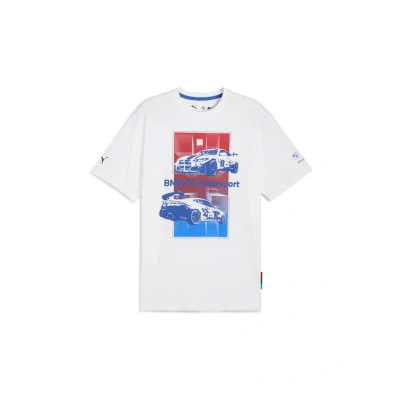 Afbeelding van Puma BMW Motorsport Block Tshirt print, Heren, Maat: Small, White