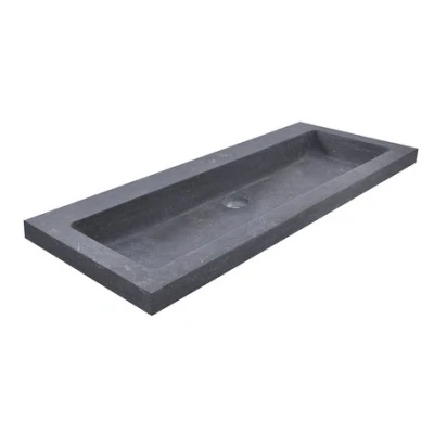 Afbeelding van Wiesbaden Raw wastafel enkel met 1 kraangat 100x46x5 cm hardsteen gezoet