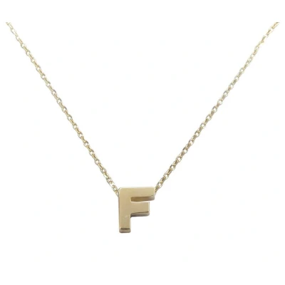 Afbeelding van Gouden ketting met F hanger
