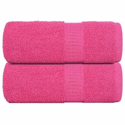 Afbeelding van vidaXL Gastendoekjes 2 st 30x50 cm 360 g/mÂ² 100% katoen roze