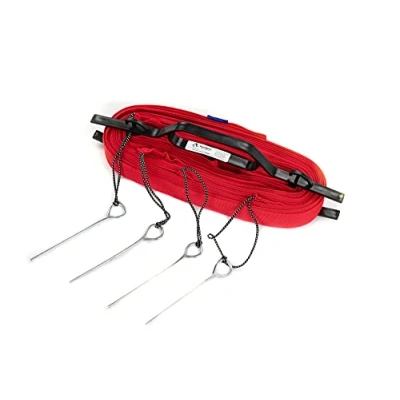 Afbeelding van RomiSport lijnen voor beachvolleybal speelveldmarkering Courtline 16 m x 8 strandvolleybal breedte 5 cm markering rood blauw gazon zand ankerhaken