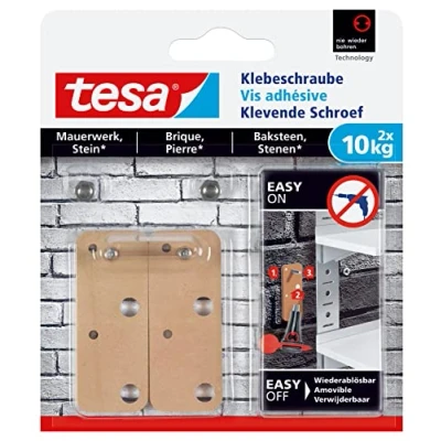 Afbeelding van Tesa Klevende schroef Voor steen en baksteen belastbaar tot 10 kg 2 stuks