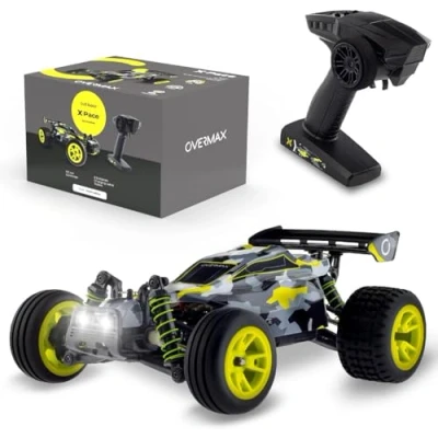 Afbeelding van Overmax X Pace RC Auto 45 km/u, 1:18 Schaal, 4x4 Aandrijving, 100m Bereik, LED Verlichting, 30 min Speeltijd, Onafhankelijke Vering, TUV Gecertificeerd, Ideaal Cadeau voor Kinderen 14+…