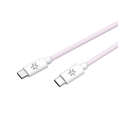Afbeelding van USB C kabel Celly USBCUSBCCOTTPK Roze 1,5 m
