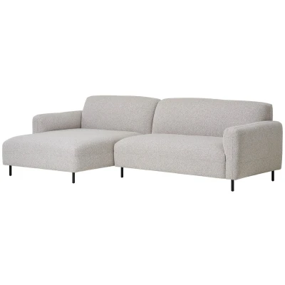 Afbeelding van House Nordic Salvador Lichtgrijs Bouclé 2 Zits + Chaise Lounge Links