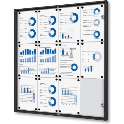 Afbeelding van Vergrendelbaar Notitiebord Indoor Economy Zwart 12x A4