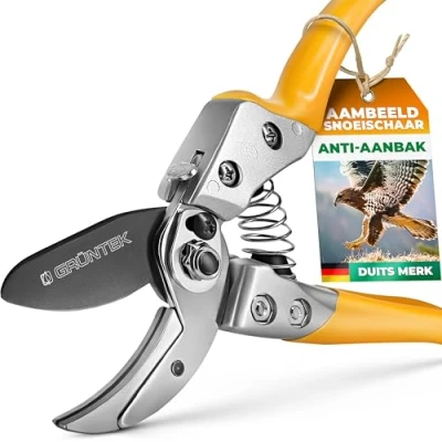 Afbeelding van GRÜNTEK Aambeeld snoeischaar Bussard, 200 mm, SK5 mes met tefloncoating, ergonomische greepvorm, schokdemper en zeer gladde snede