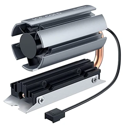 Afbeelding van Ino M9 Heatpipe koeler met PWM ventilator, draaibare koelbehuizing voor M.2 SSD (2280), 6 mm koperen heatpipe, instelbare snelheid, instelbaar