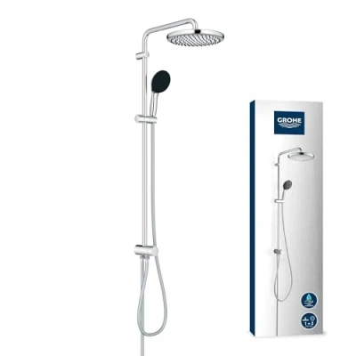 Afbeelding van Grohe 26989001 Vitalio 250 douchesysteem met omschakeling, waterbesparend, 8 l per minuut (voor bestaande armaturen, 2 straalsoorten, extra grote douchestang 104 cm), rond, chroom, 26680001