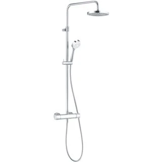Afbeelding van Kludi logo douchesysteem dual met douchekraan thermostatisch a qa hoofdd 20cm 1s handdouche chroom 680950500 6809505 00