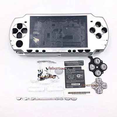 Afbeelding van NIEUWE Vervanging Sony PSP 2000 2001 2002 2003 2004 Serie Console Volledige Behuizing Shell Cover Met Knop Set (Zilver)