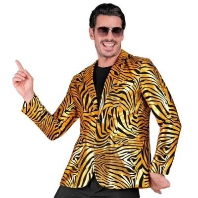 Afbeelding van Widmann Pooier Kostuum Gouden Wild And Out Colbert Man Goud XXL Carnavalskleding Verkleedkleding