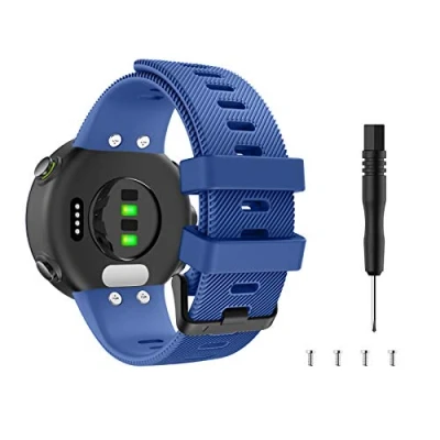 Afbeelding van MoKo Band Compatible with Garmin Forerunner 45/Swim 2, Soft Silicone Adjustable Replacement Strap, Midnight Blue