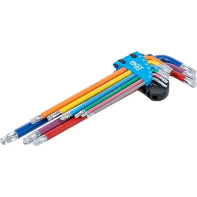 Afbeelding van BGS Stiftsleutelset meerkleurig extra lang Torx met kogelkop T10 T50 9 delig
