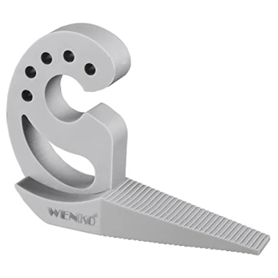 Afbeelding van WENKO Multi STOP®, flexibele deurstopper en raamstopper met vele functies van hoogwaardig kunststof, voor deuren, ramen laden als buffer klembescherming, 11,8 x 7,7 2,5 cm, grijs