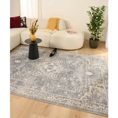 Afbeelding van Vintage Vloerkleed Classic Bernard Blauw/wit 80x150 Cm