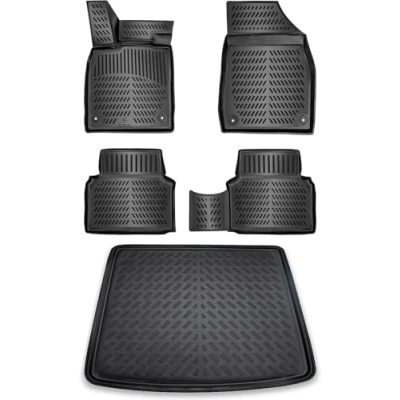 Afbeelding van ELMASLINE 3D rubberen matten &amp; kofferbakmat voor Dacia BIGSTER vanaf 2025 (bovenste laadbodem), past niet in mild hybride