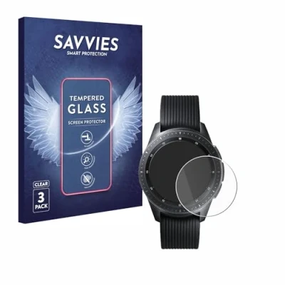 Afbeelding van Savvies Tempered Glass Screen Protector voor Samsung Galaxy Watch (42 mm) (3 Stuks) 9H Gehard Glas Scherm Beschermer