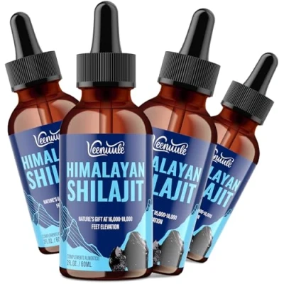 Afbeelding van Shilajit Original Himalaya Druppels, 100% Pure Hoogste Kracht Shilajit, 5X Concentratie, Ayurvedische Kruiden, Handiger dan Hars en Capsules, Veganistisch, 60 ml (60 (Pack of 4))