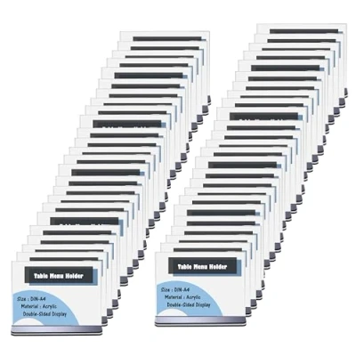 Afbeelding van TUKA i AKUT 50x Acryl Folderhouder T Type met Voet, A4 Liggend Bordhouder Posterhouder Menuhouder, Folderstandaard Dubbelzijdig standaard voor Horeca Kantoren Tentoonstelling, TKD8204