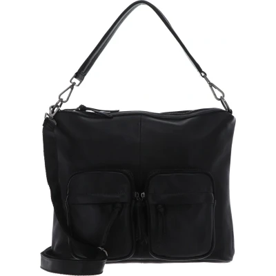 Afbeelding van FREDsBRUDER Leren Schoudertas Jola Noon Shoulder Bag Black Zwart