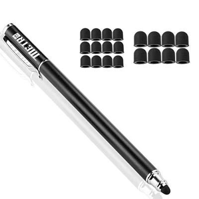 Afbeelding van METRO 2 in 1 Premium Stylus touchstift met 20 X reservepunten voor iPhone iPad Samsung Galaxy smartphones en tablets (zwart)