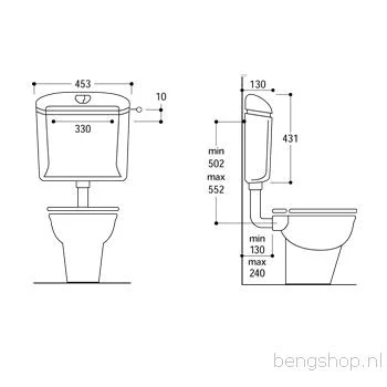 Afbeelding van Wisa 1036 DF reservoir laaghangend wit