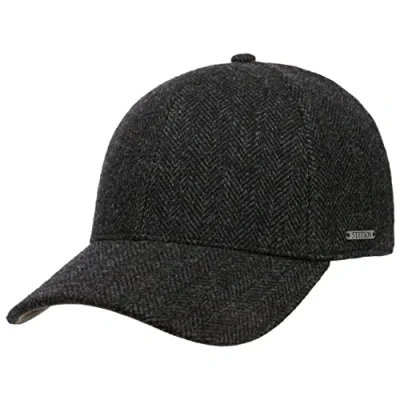 Afbeelding van Stetson Plano Wool Cap Heren wintercap base petten achterkant gesloten met klep voering voor Herfst/Winter XXL (62 63 cm) antraciet