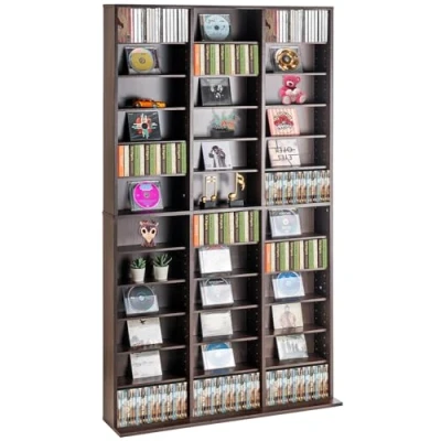 Afbeelding van VEVOR media opbergkast 36 vakken, verstelbare dvd planken, 1080 cd&#039;s