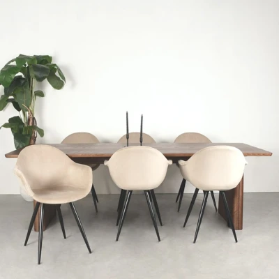Afbeelding van Label51 Jule eettafel 240x100x75 cm walnoot Hout