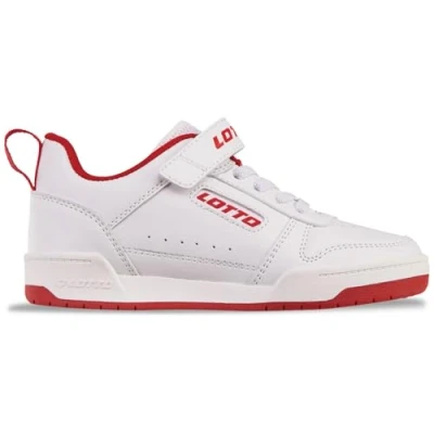 Afbeelding van LOTTO Unisex Toco Bc K Sneakers voor kinderen, wit rood., 32 EU