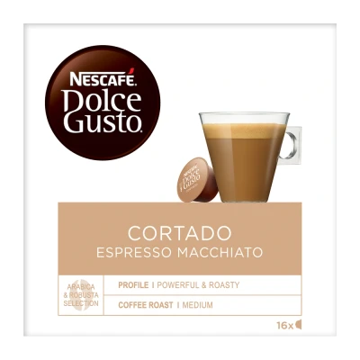 Afbeelding van 20% korting met code 3 stuks Dolce Gusto Cortado 16 DG cups 300 g