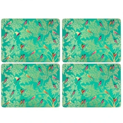 Afbeelding van Portmeirion Pimpernel Sara Miller Chelsea Green Birds grote plaats matten Set van 4