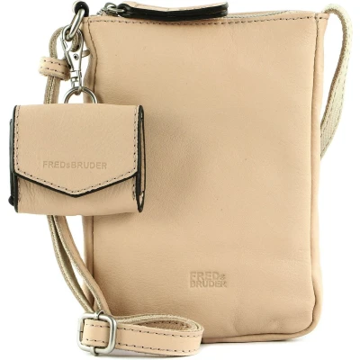Afbeelding van FREDsBRUDER Leren Schoudertas mobiele telefoon FB Cellphone Bag Cotton Beige
