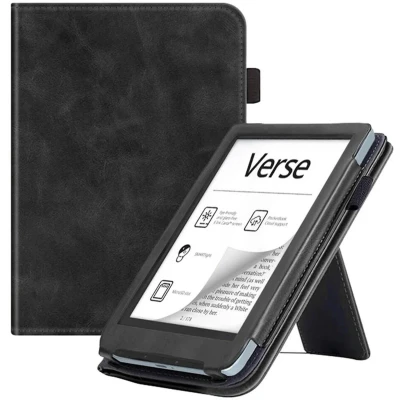 Afbeelding van E Reader geschikt voor de PocketBook Verse Book Case Met Standaard Sleep Wake Functie Kunstlederen Beschermhoes Zwart