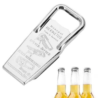 Afbeelding van Westmark Flessenopener en sluiter/schroefsluitopener, 3 in 1, Monopol Edition, staal/rubber, Hermetus, zilver/rood, 6183360