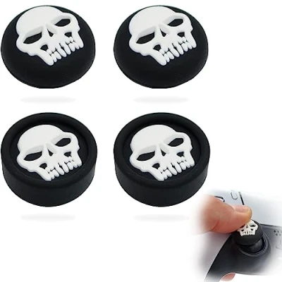 Afbeelding van MatoSan® 4 x Skull caps Thumbstick Grip PS4 PS5 accessoires voor Playstation 5 Controller Stick Joystick opzetstuk siliconen XBOX One Series Edge
