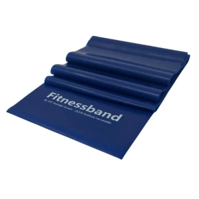 Afbeelding van ATC Handels GmbH Fitnessband, 1,5 m, 2,5 5,5 m en 25 x 15,5 cm in 6 verschillende diktes, weerstandsband, gymnastiekband, trainingsband, sportband, krachttraining yoga, zwaar blauw