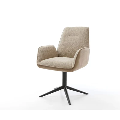 Afbeelding van DELIFE Draaistoel Zoa Flex materiaalmix mud kruispoot zwart 360 draaibaar rocker functie pocketveer kern