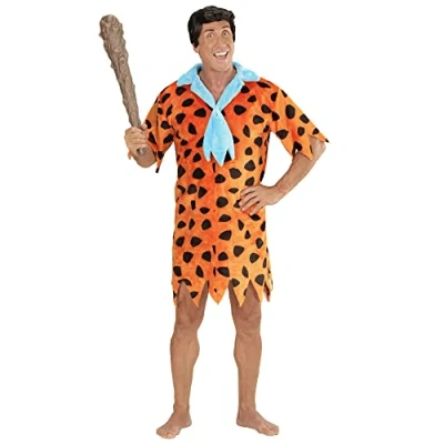 Afbeelding van Widmann The Flintstones Kostuum Man Stenen Tijdperk Oranje Small Carnavalskleding Verkleedkleding
