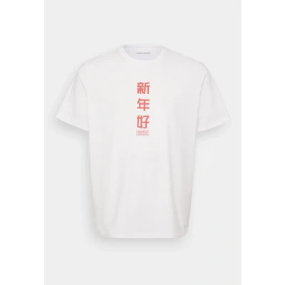 Afbeelding van Jack &amp; Jones Jorsnake TEE CREW NECK Tshirt print, Heren, Maat: 3XL, Bright white