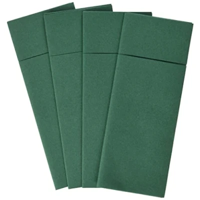 Afbeelding van Alvotex Airlaid 50 bestekservetten bestekzakken, stofachtig, hoogwaardige wegwerpservetten, groen, 32 x 40 cm