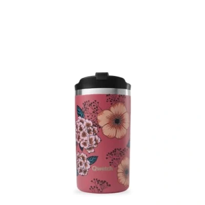 Afbeelding van QWETCH Thermosbeker voor op reis Anemonen 350 ml Koffie en theethermoskan van roestvrij staal 6 uur warm 12 koud BPA vrij, waterdicht, reismok