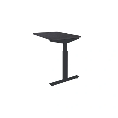 Afbeelding van Linesto N3 aanbouwbureau, hoogte instelbaar (65 85cm) met 120x60cm Schaduwzwart zwevend 25mm blad en zwart (RAL9005) tweepoot N frame (poot driehoekig