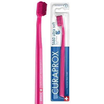 Afbeelding van Curaprox Tandenborstel CS 5460 Ultra Soft Handtandenborstel voor volwassenen met CUREN borstelharen magenta effen