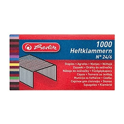Afbeelding van Herlitz 8760514 nietjes nummer 24/6 verzinkt, 1000 stuks, metaal